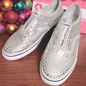 White Sequin Sneakers